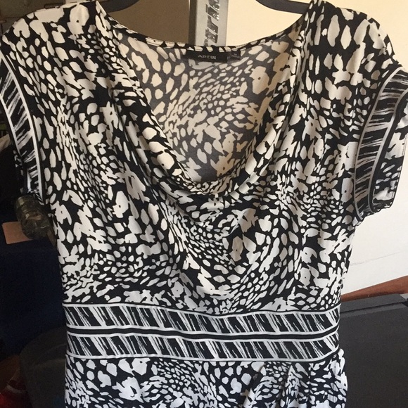 Apt. 9 Black and White Short Sleeve Dress M - Picture 2 of 5